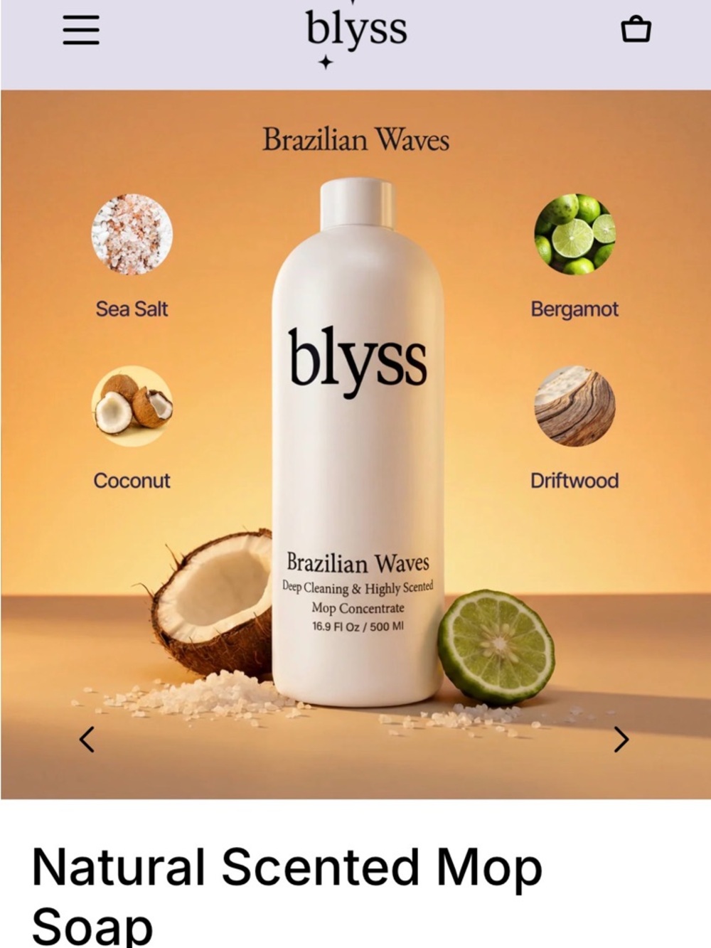 Brazilian Waves Mop Soap - White (Sea Salt, Coconut & Bergamot)
